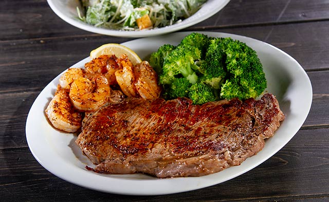 Ribeye + Shring and Salad