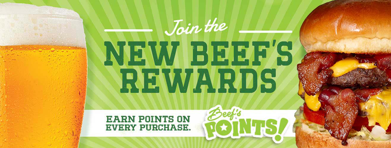 Join the new Beef's Rewards. Earn points on every purchase.