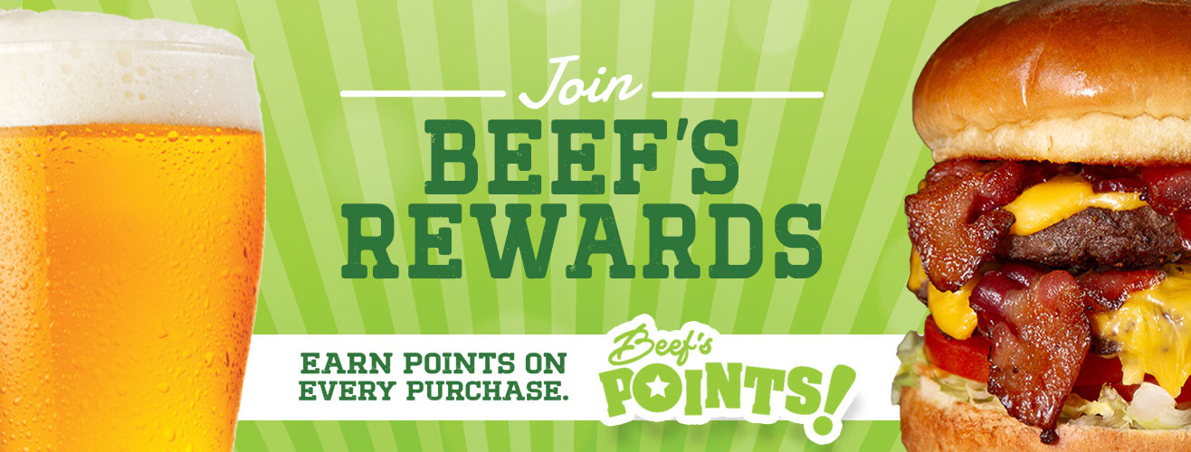 Join the new Beef's Rewards. Earn points on every purchase.